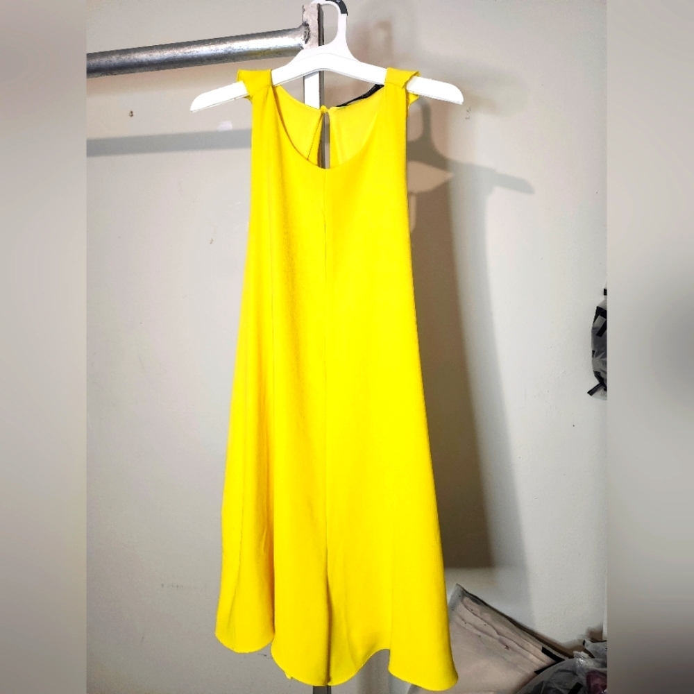 Zara Yellow Scoop Neck Sleeveless Sundress